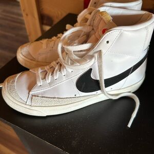 Nike White High-Top Sneakers with Padded Ankle